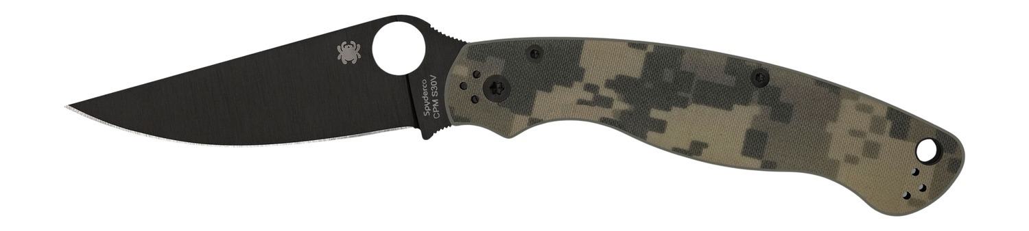Spyderco C36GPCMOBK2 Military 2 4" Folding Plain Black DLC CPM S30V SS Blade/ Digital Camo G10 Handle Includes Pocket Clip