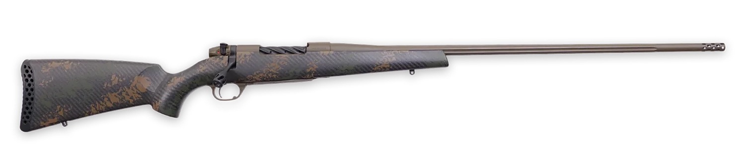 Weatherby MBC20N28NOR8B Mark V Backcountry 2.0 28 Nosler 3+1 28" Patriot Brown Cerakote Fluted Barrel/Peak 44 Blacktooth Carbon Fiber w/ Dark Green/Brown Sponge Stock