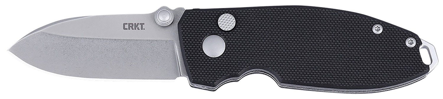 CRKT 2474 SQUID EDC 2.27" Folding Plain Stonewashed D2 Steel Blade, Black G10 Handle