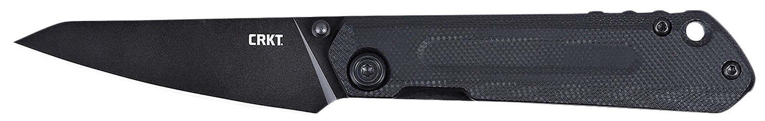 CRKT 2670 Straight EDC Compact 2.60" Folding Wharncliffe Plain Black Oxide D2 Steel Blade, Black G10 Handle