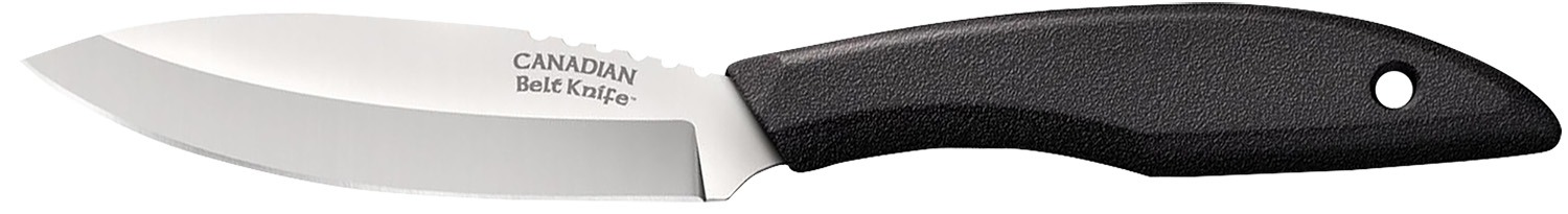 Cold Steel CS20CBL Canadian Belt 4" Fixed Drop Point Plain Cryo Quenched 4116 SS Blade, 4.50" Black Textured Polypropylene Handle