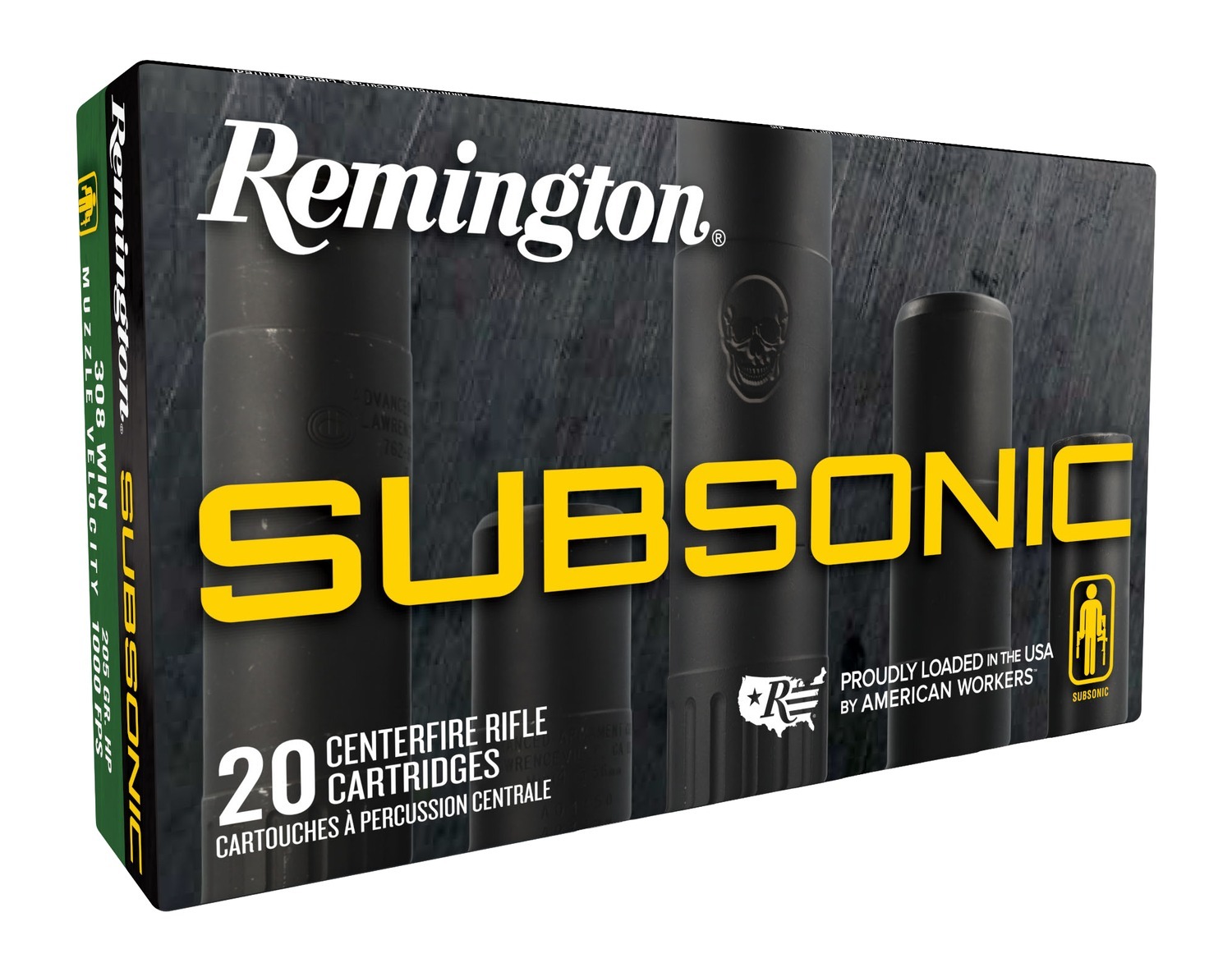 Remington Ammunition 27746 Subsonic 308Win 190gr Bonded Hollow Point 20 Per Box/10 Case