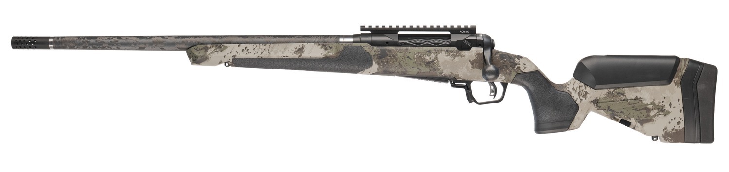Savage Arms 32722 110 UltraLite Pro Full Size 308 Win 3+1 20" Carbon Fiber Barrel, Savage Woodland Camo Accufit V2 Synthetic Stock, Left Hand