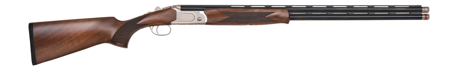 Mossberg 75492 Gold Reserve 28 Gauge Break Open 3" 2rd 28" Blue Polished Over/Under Vent Rib Barrel, Silver w/Engraved Scroll & Gold Inlay Receiver, Grade A Walnut Stock