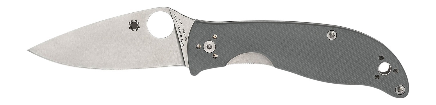 Spyderco C220GPGY Polestar 3.30" Folding Drop Point Plain CTS BD1 SS Blade Gray G10 Handle Includes Pocket Clip